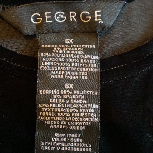 GEORGE Black & Burgundy Color Pattern Dress/Evening Gown - Picture 6 of 6